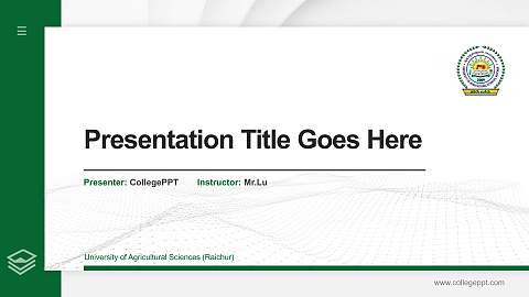 University of Agricultural Sciences (Raichur) Thesis Proposal/Graduation Defense PPT Template