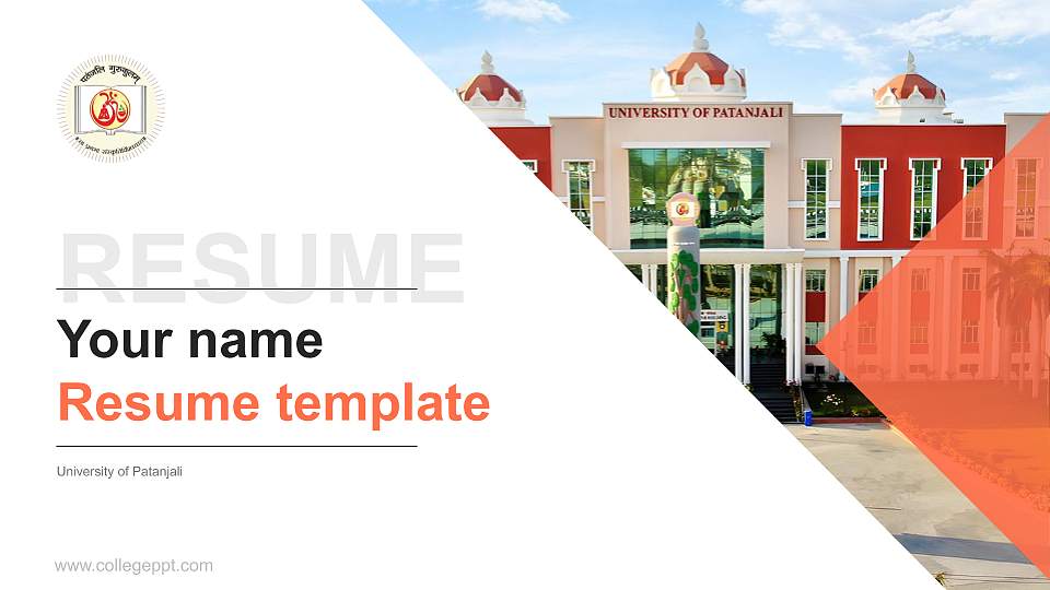 University of Patanjali Resume PPT Template16:9 ratio PPT effect preview image