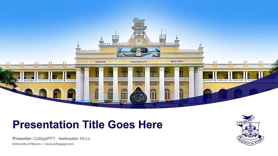 University of Mysore Course/Courseware Creation PPT Template16:9 ratio PPT effect preview image
