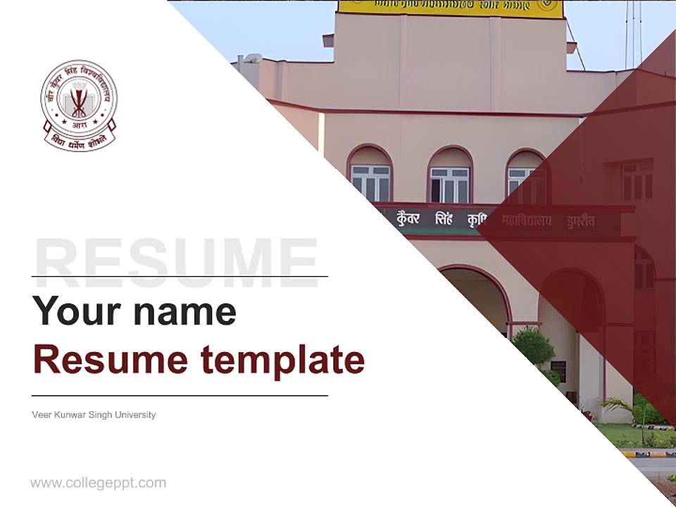 Veer Kunwar Singh University Resume PPT Template4:3 ratio PPT effect preview image5