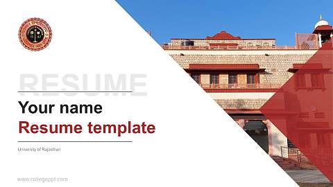 University of Rajasthan Resume PPT Template