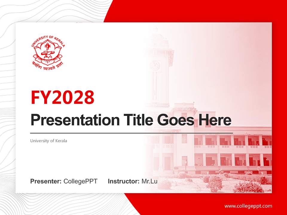University of Kerala Academic Presentation/Research Findings Report PPT Template4:3 ratio PPT effect preview image5