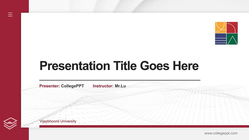Vijaybhoomi University Thesis Proposal/Graduation Defense PPT Template16:9 ratio PPT effect preview image