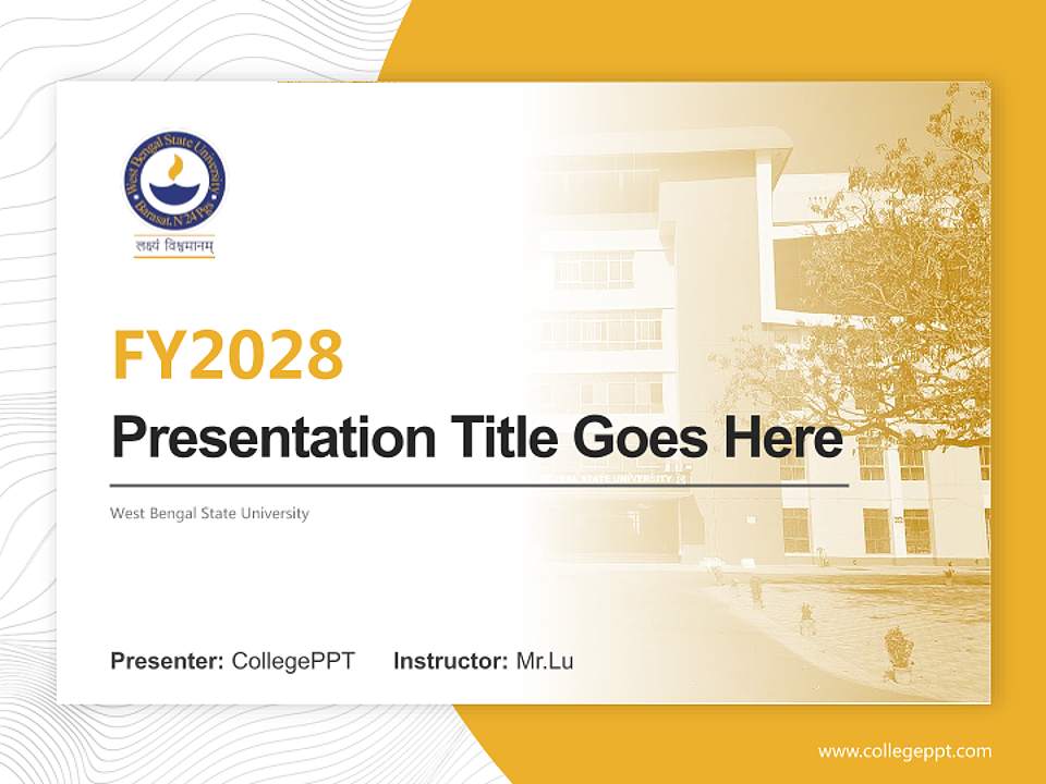West Bengal State University Academic Presentation/Research Findings Report PPT Template4:3 ratio PPT effect preview image5