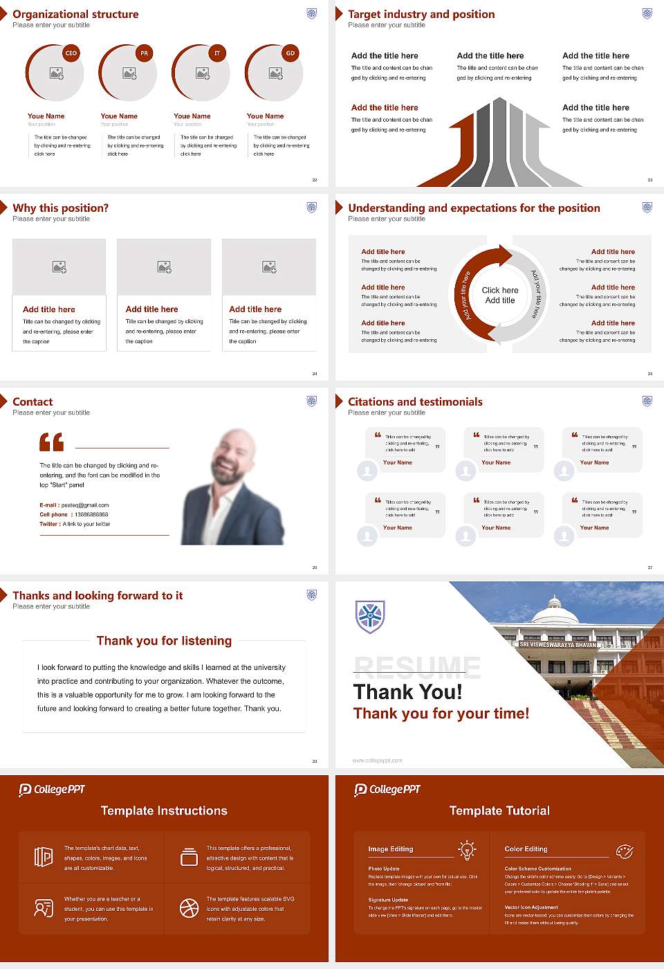 Vignan’s Foundation for Science, Technology and Research Resume PPT Template16:9 ratio PPT effect preview image4