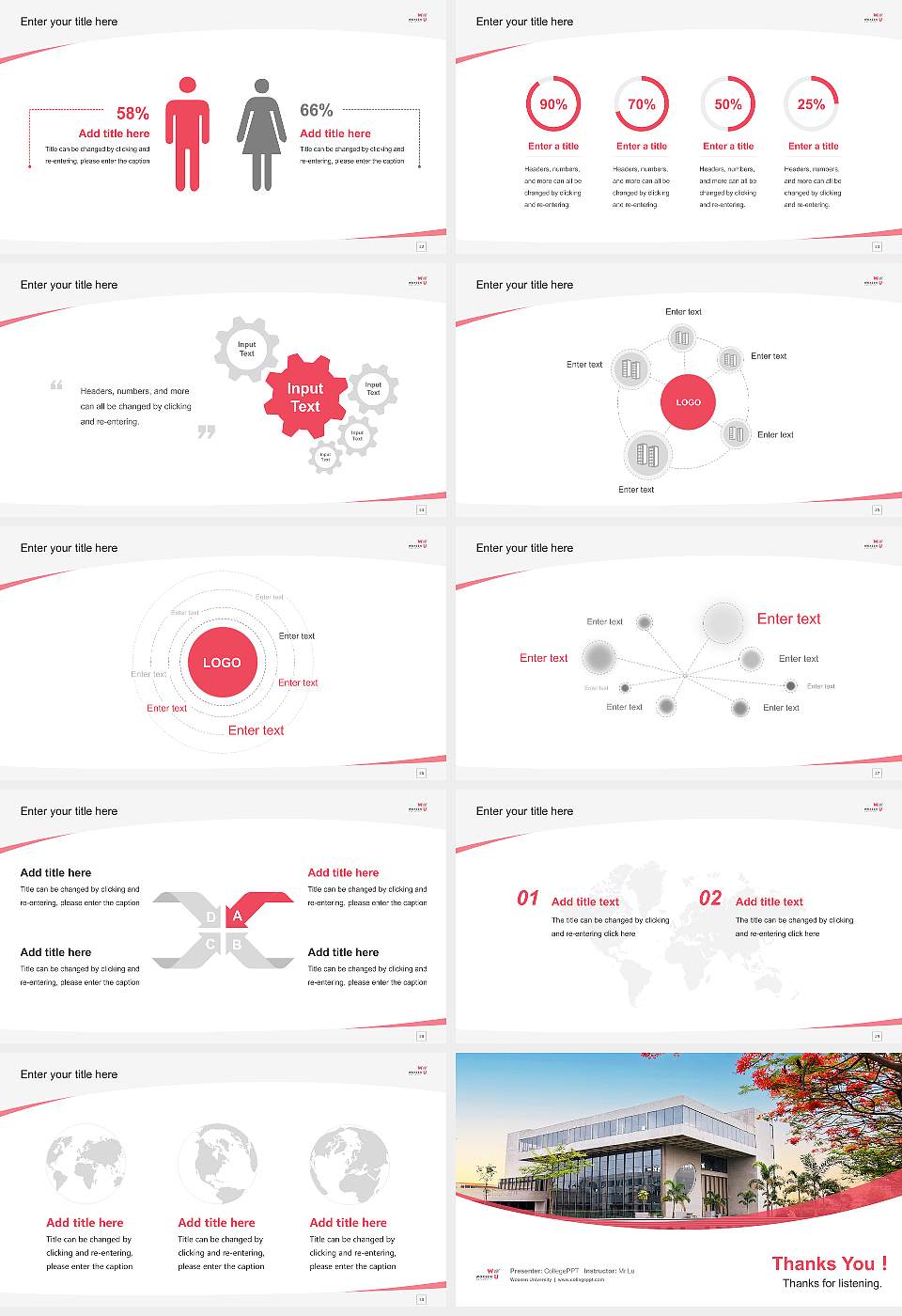 Woxsen University Course/Courseware Creation PPT Template16:9 ratio PPT effect preview image4