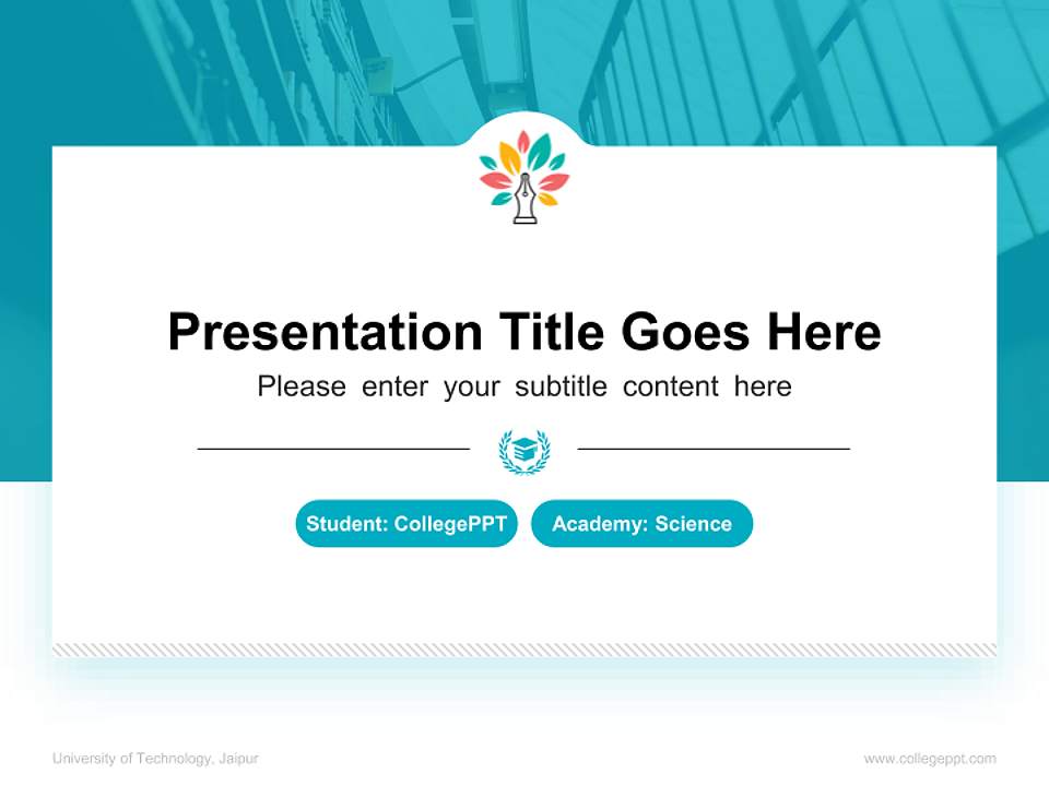 University of Technology, Jaipur National Scholarship Defense PPT Template4:3 ratio PPT effect preview image4