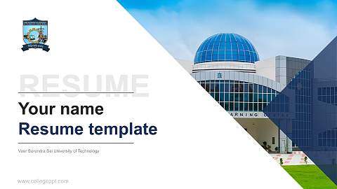 Veer Surendra Sai University of Technology Resume PPT Template