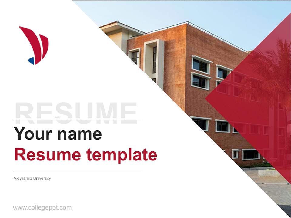 Vidyashilp University Resume PPT Template4:3 ratio PPT effect preview image5