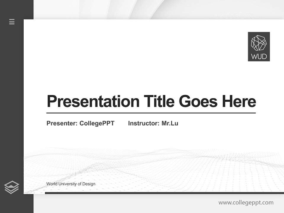World University of Design Thesis Proposal/Graduation Defense PPT Template4:3 ratio PPT effect preview image5