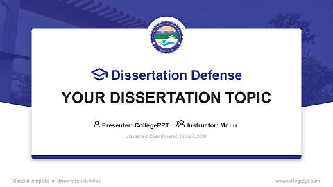 Uttarakhand Open University Graduation Thesis Defense PPT Template