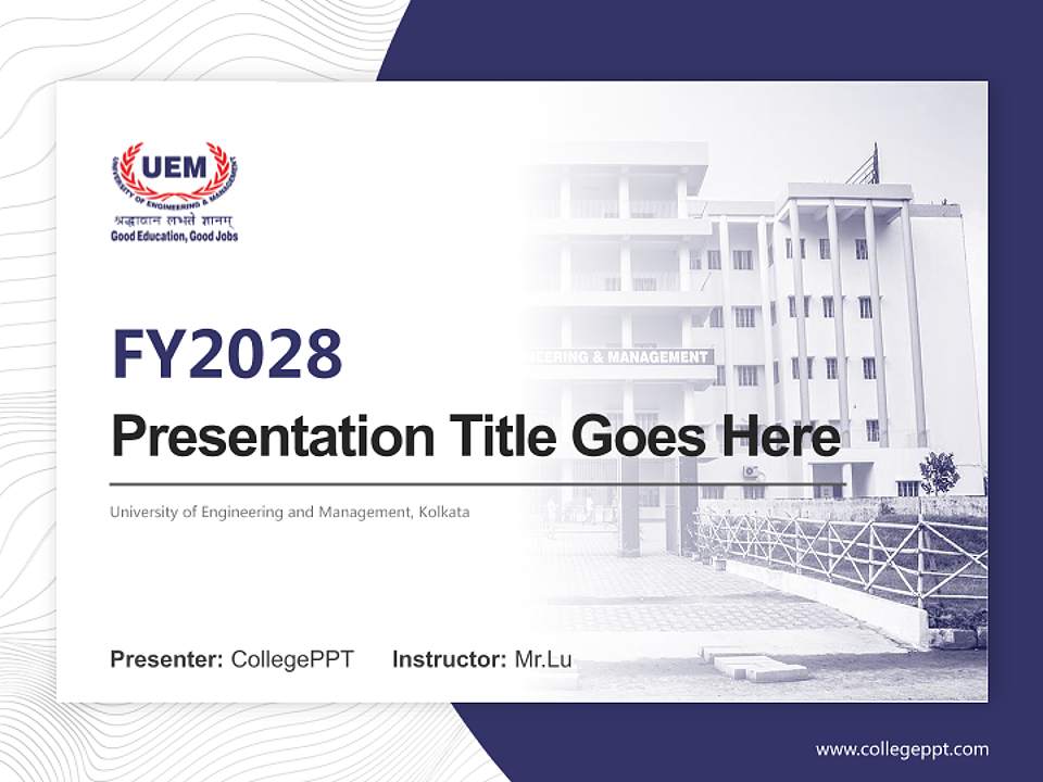 University of Engineering and Management, Kolkata Academic Presentation/Research Findings Report PPT Template4:3 ratio PPT effect preview image5