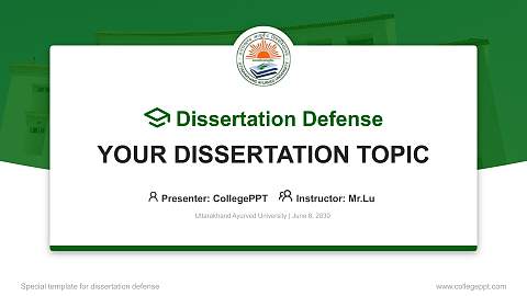 Uttarakhand Ayurved University Graduation Thesis Defense PPT Template