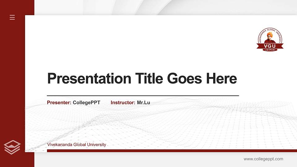 Vivekananda Global University Thesis Proposal/Graduation Defense PPT Template16:9 ratio PPT effect preview image
