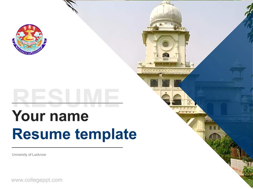 University of Lucknow Resume PPT Template4:3 ratio PPT effect preview image5