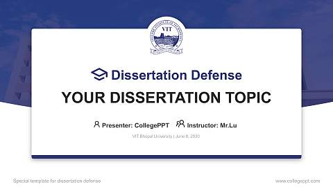 VIT Bhopal University Graduation Thesis Defense PPT Template