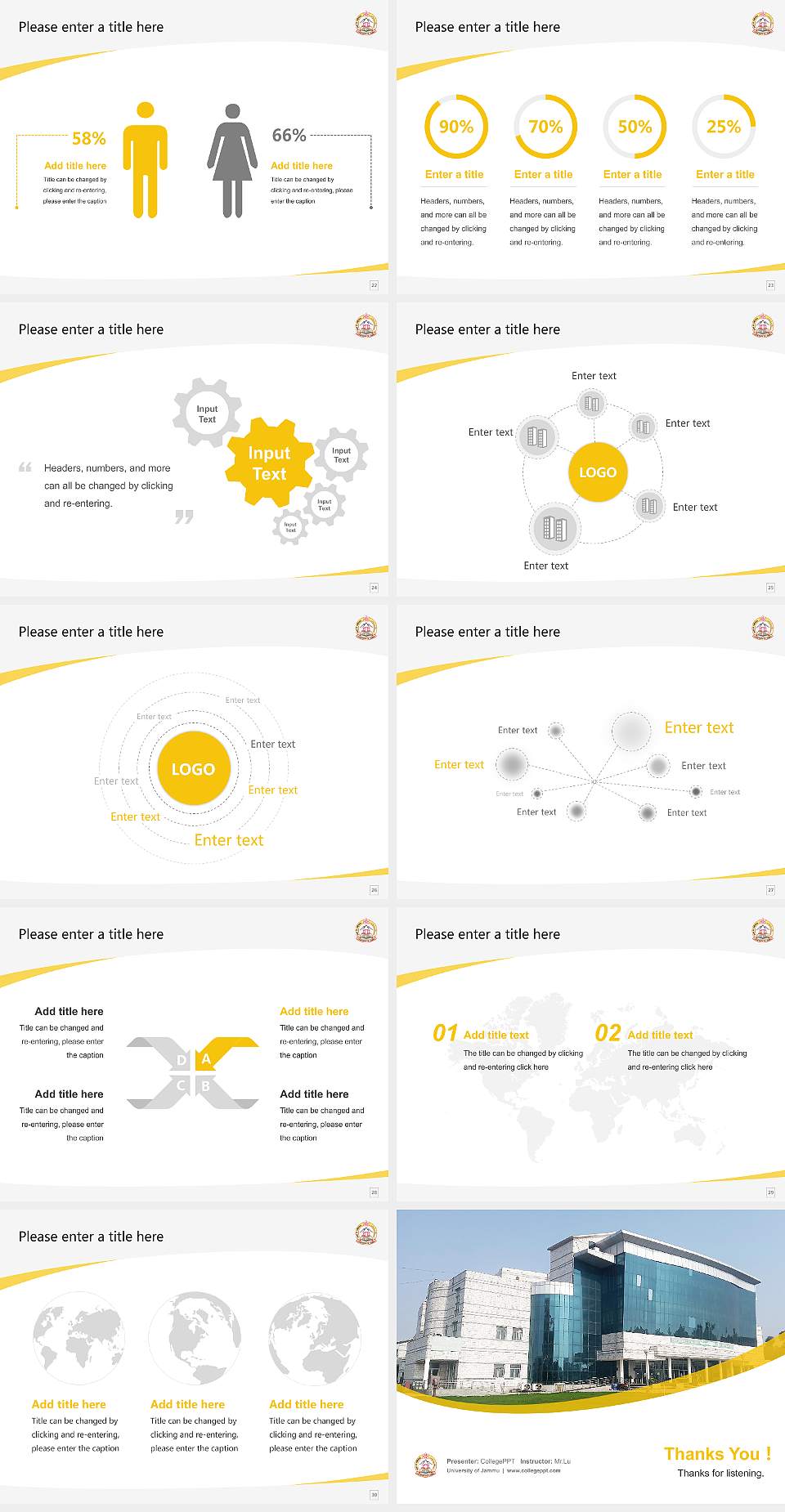 University of Jammu Course/Courseware Creation PPT Template4:3 ratio PPT effect preview image4