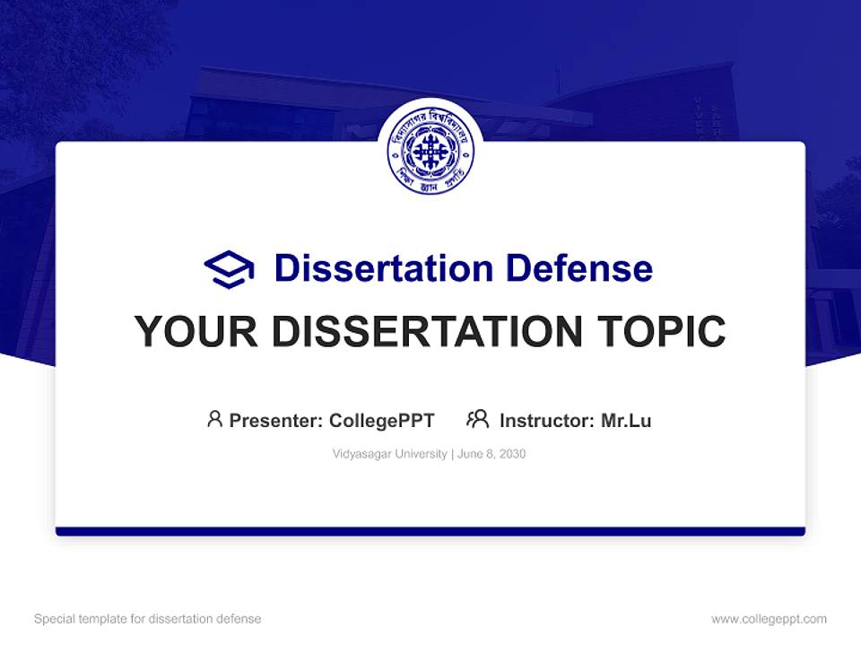 Vidyasagar University Graduation Thesis Defense PPT Template4:3 ratio PPT effect preview image7