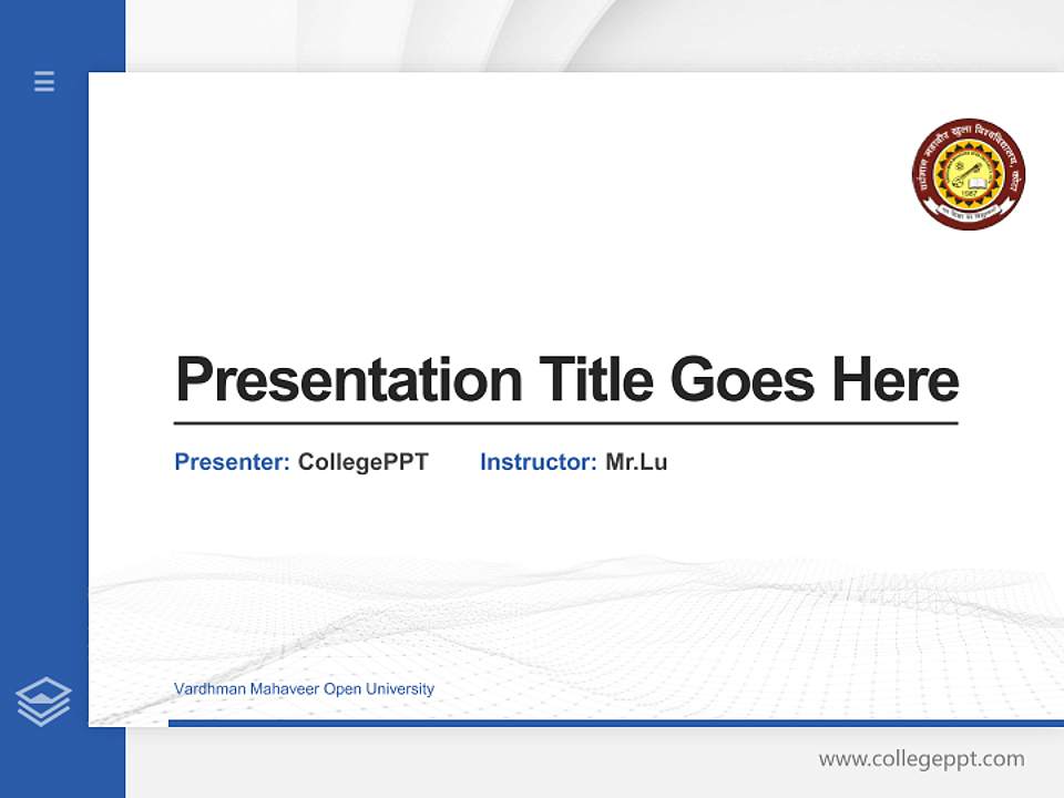 Vardhman Mahaveer Open University Thesis Proposal/Graduation Defense PPT Template4:3 ratio PPT effect preview image5