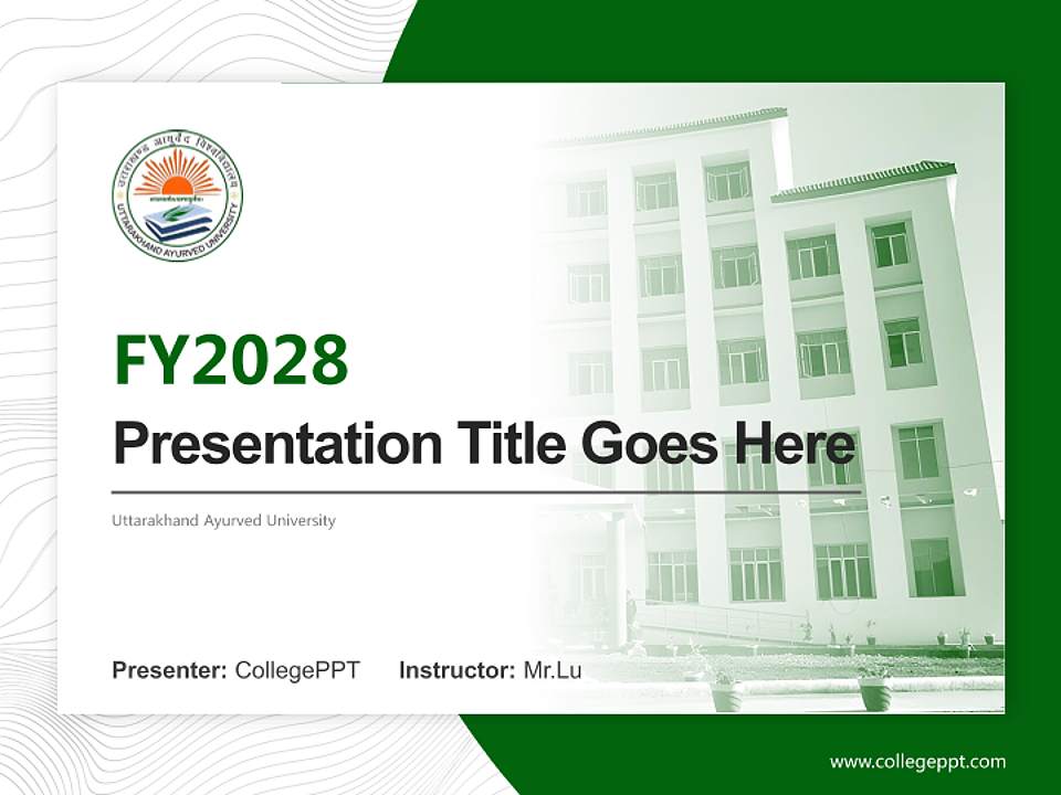 Uttarakhand Ayurved University Academic Presentation/Research Findings Report PPT Template4:3 ratio PPT effect preview image5