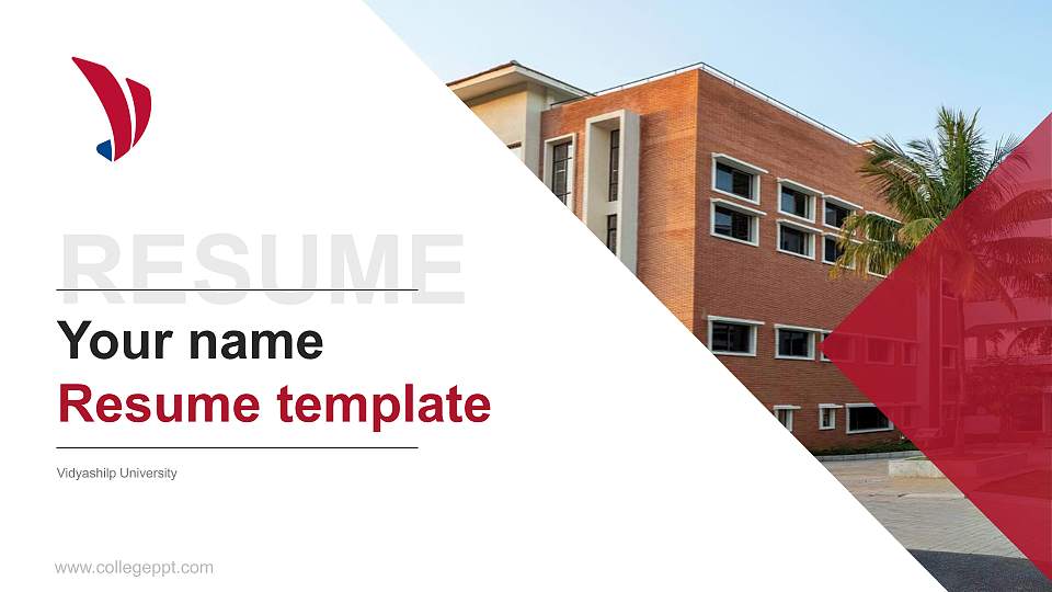 Vidyashilp University Resume PPT Template16:9 ratio PPT effect preview image