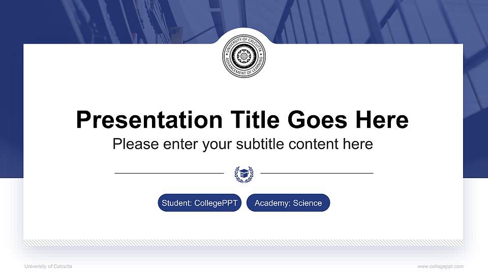 University of Calcutta National Scholarship Defense PPT Template16:9 ratio PPT effect preview image1