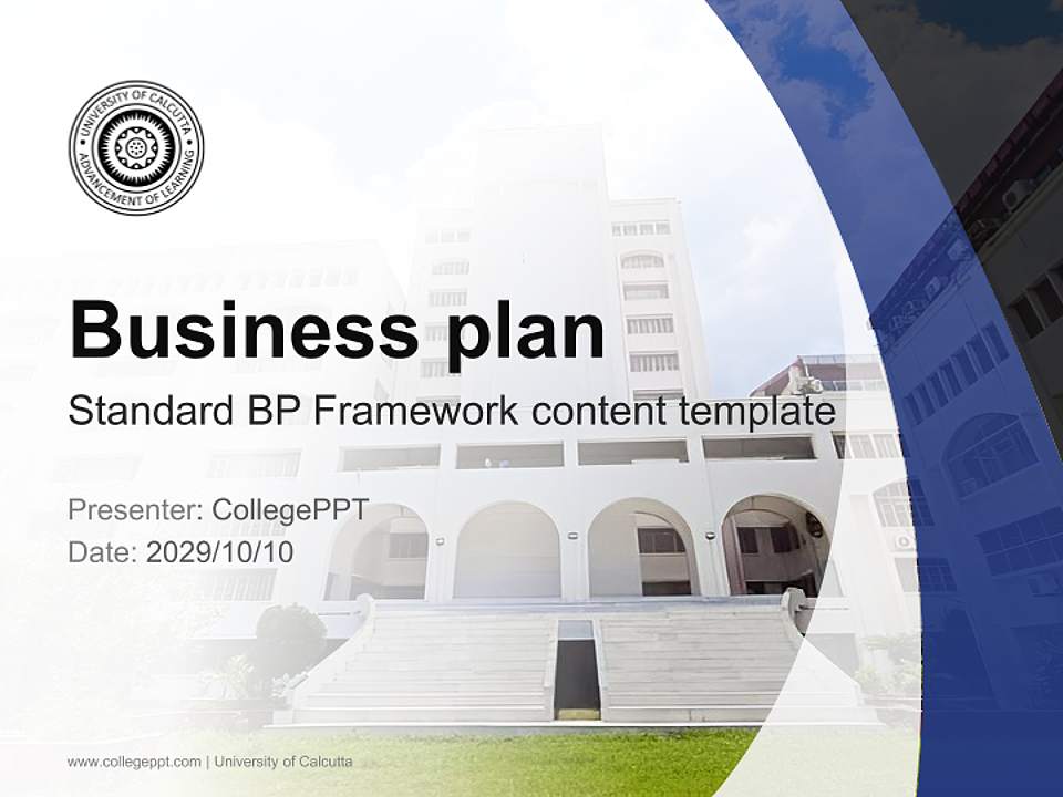 University of Calcutta Competition/Entrepreneurship Contest PPT Template4:3 ratio PPT effect preview image9