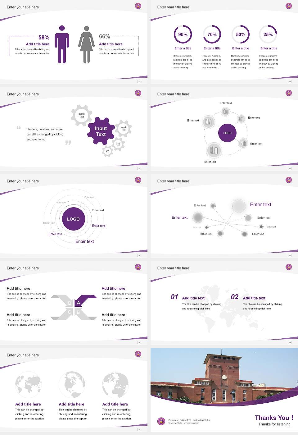 University of Delhi Course/Courseware Creation PPT Template16:9 ratio PPT effect preview image4