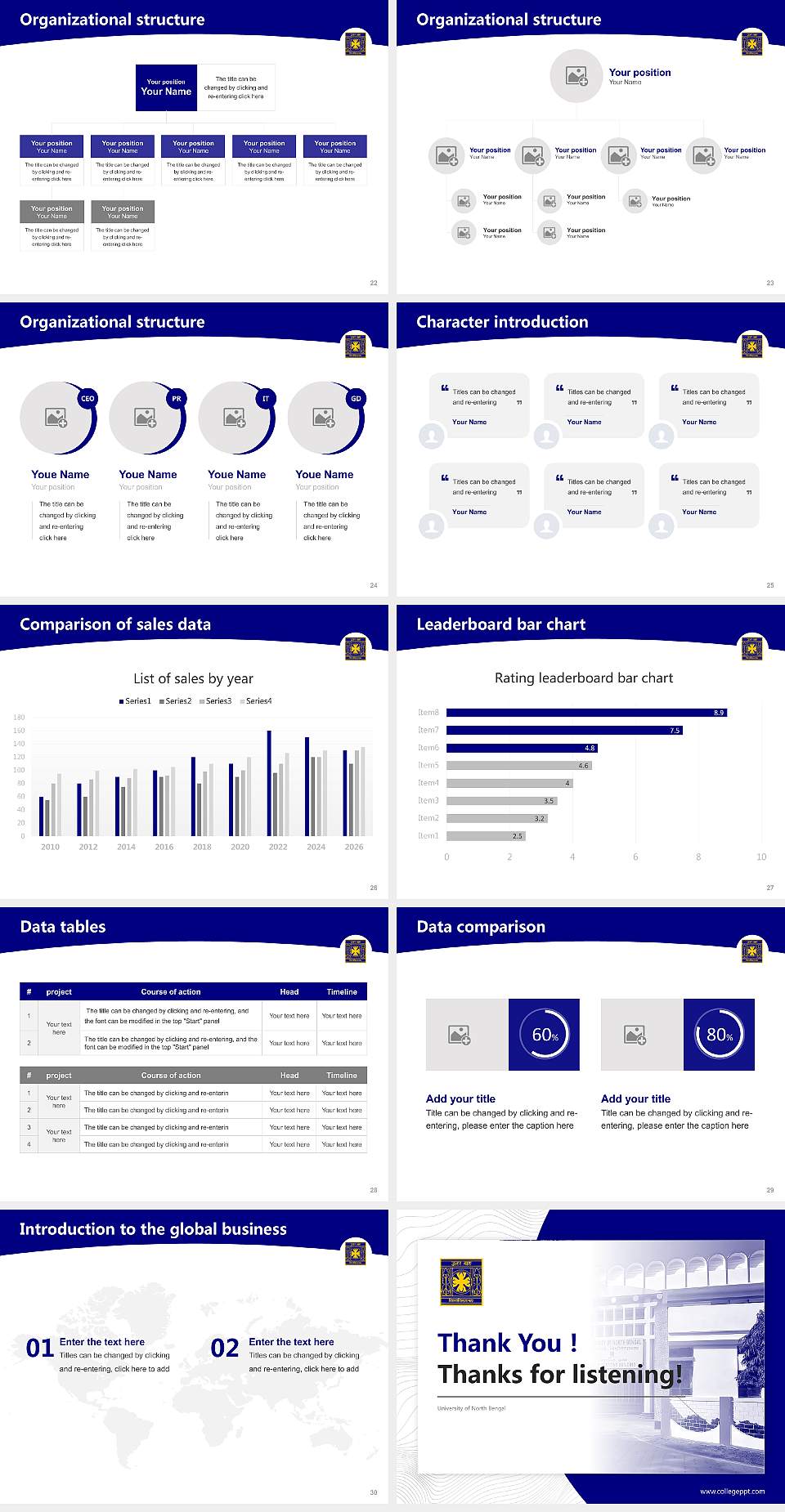 University of North Bengal Academic Presentation/Research Findings Report PPT Template4:3 ratio PPT effect preview image4
