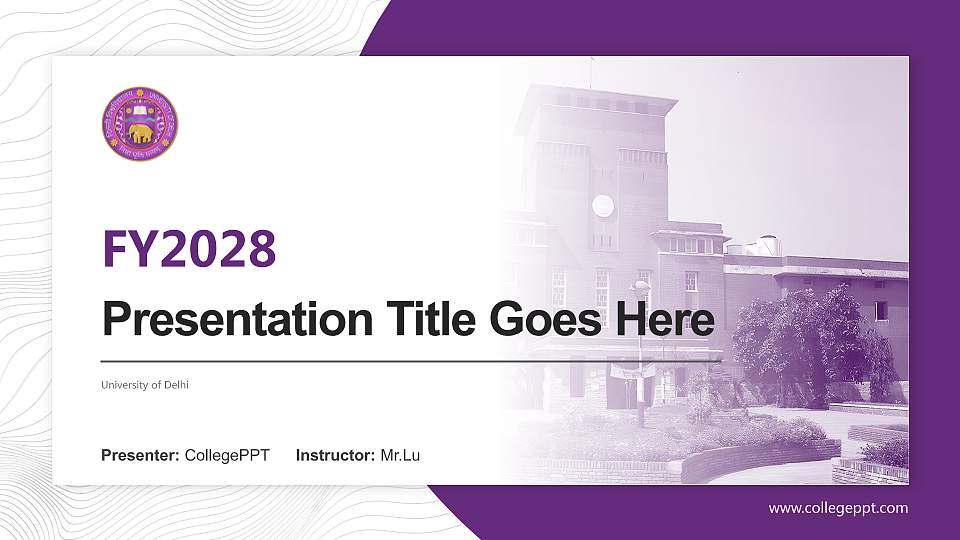 University of Delhi Academic Presentation/Research Findings Report PPT Template16:9 ratio PPT effect preview image