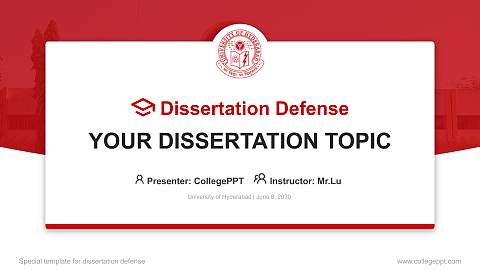 University of Hyderabad Graduation Thesis Defense PPT Template