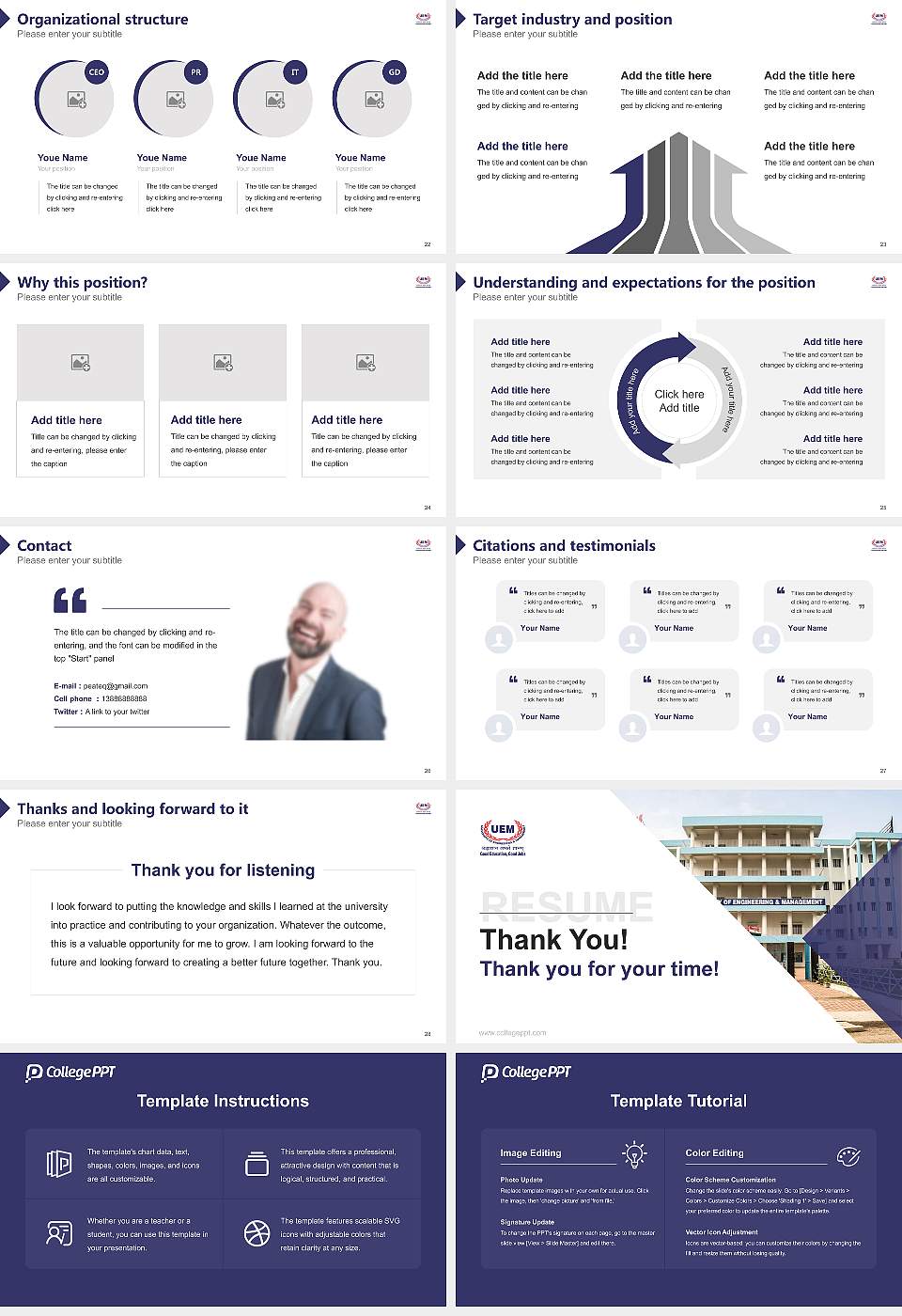 University of Engineering and Management, Kolkata Resume PPT Template16:9 ratio PPT effect preview image4
