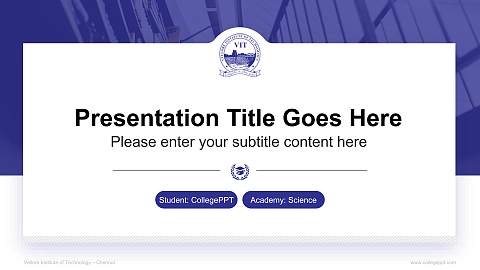 Vellore Institute of Technology – Chennai National Scholarship Defense PPT Template