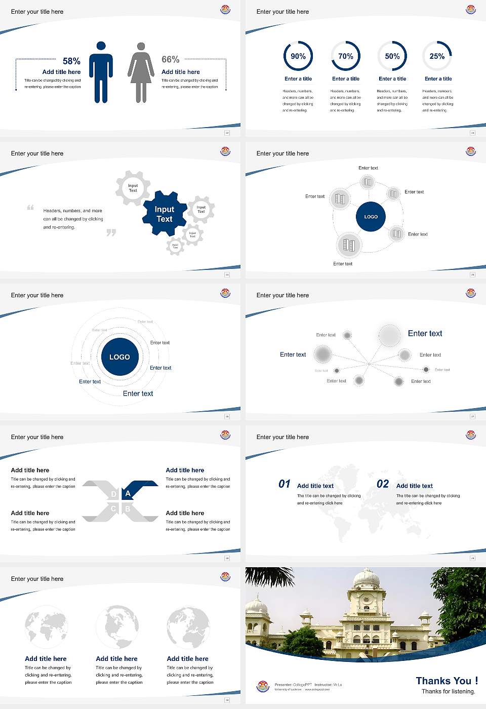 University of Lucknow Course/Courseware Creation PPT Template16:9 ratio PPT effect preview image4