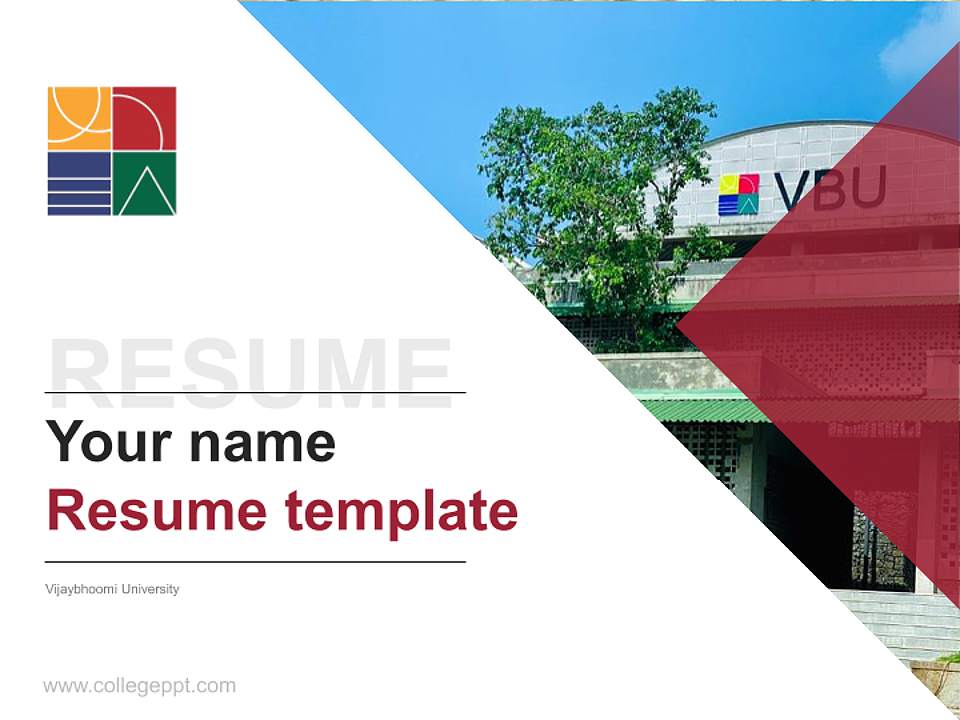 Vijaybhoomi University Resume PPT Template4:3 ratio PPT effect preview image5