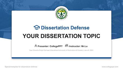 Veer Chandra Singh Garhwali Uttarakhand University of Horticulture & Forestry Graduation Thesis Defense PPT Template