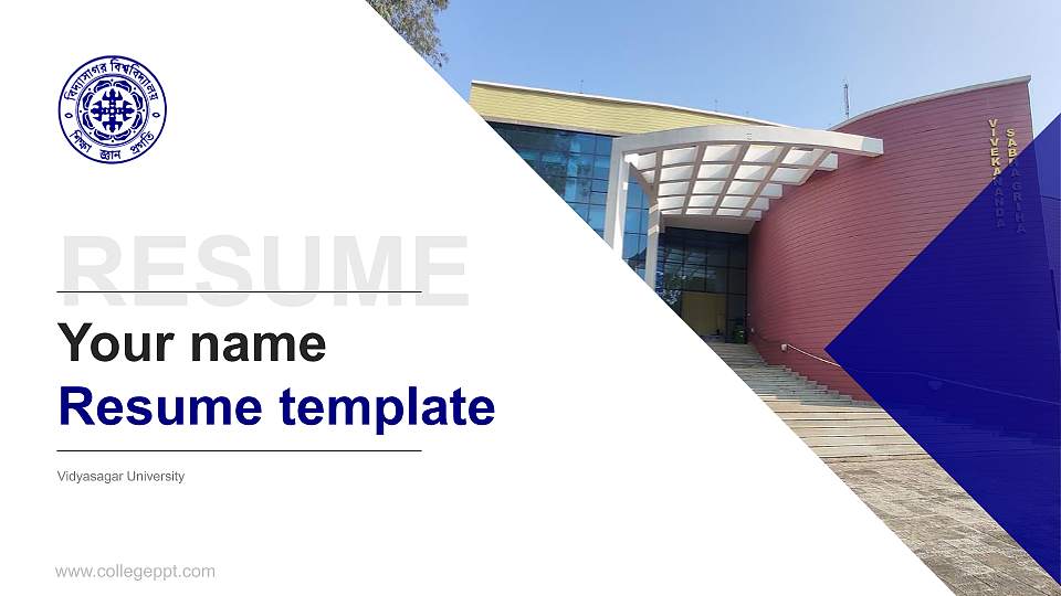 Vidyasagar University Resume PPT Template16:9 ratio PPT effect preview image
