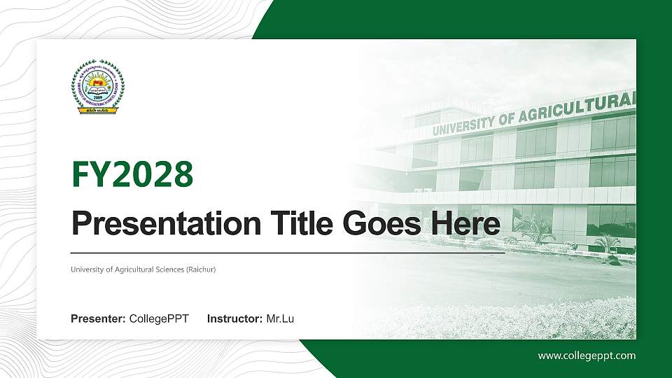 University of Agricultural Sciences (Raichur) Academic Presentation/Research Findings Report PPT Template16:9 ratio PPT effect preview image