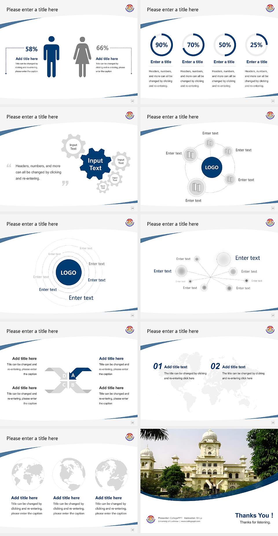 University of Lucknow Course/Courseware Creation PPT Template4:3 ratio PPT effect preview image4