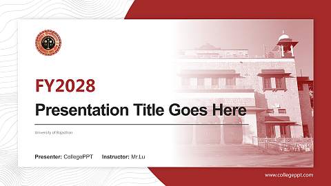 University of Rajasthan Academic Presentation/Research Findings Report PPT Template