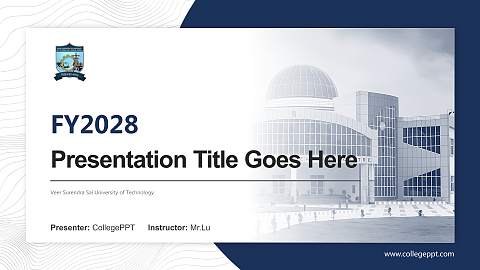 Veer Surendra Sai University of Technology Academic Presentation/Research Findings Report PPT Template