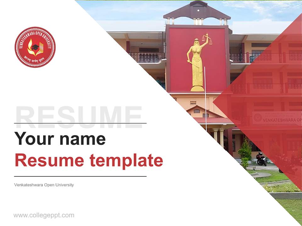 Venkateshwara Open University Resume PPT Template4:3 ratio PPT effect preview image5