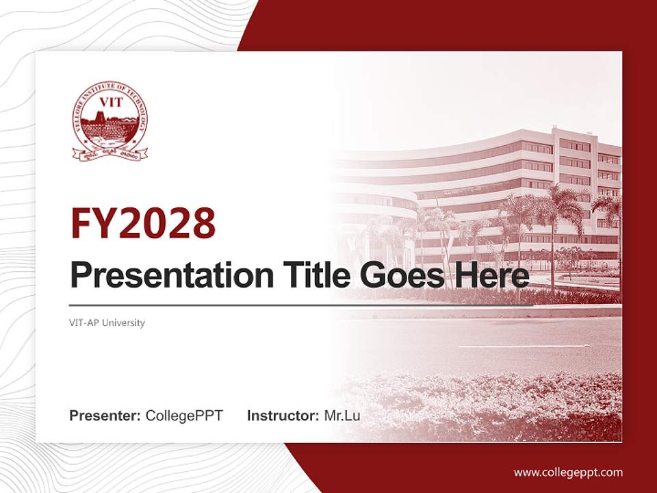 VIT-AP University Academic Presentation/Research Findings Report PPT Template4:3 ratio PPT effect preview image5