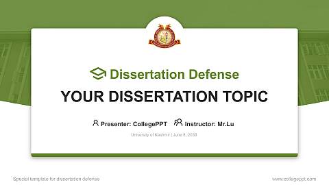 University of Kashmir Graduation Thesis Defense PPT Template