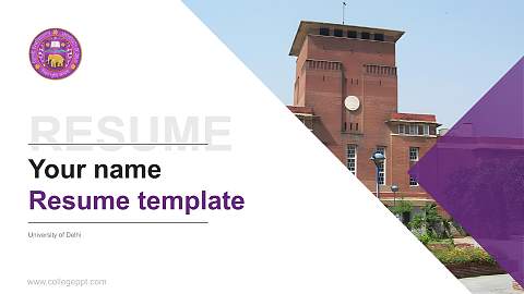 University of Delhi Resume PPT Template