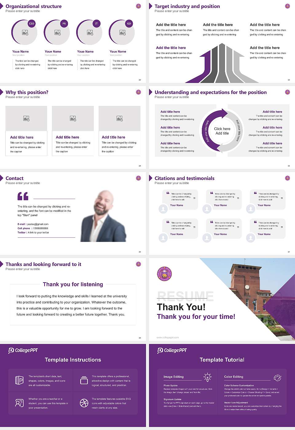 University of Delhi Resume PPT Template16:9 ratio PPT effect preview image4