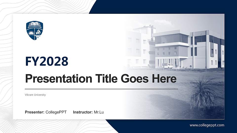 Vikrant University Academic Presentation/Research Findings Report PPT Template16:9 ratio PPT effect preview image