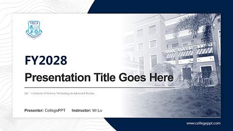 Vel ‘s Institute of Science, Technology & Advanced Studies Academic Presentation/Research Findings Report PPT Template