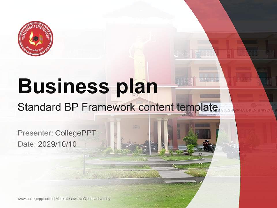 Venkateshwara Open University Competition/Entrepreneurship Contest PPT Template4:3 ratio PPT effect preview image9