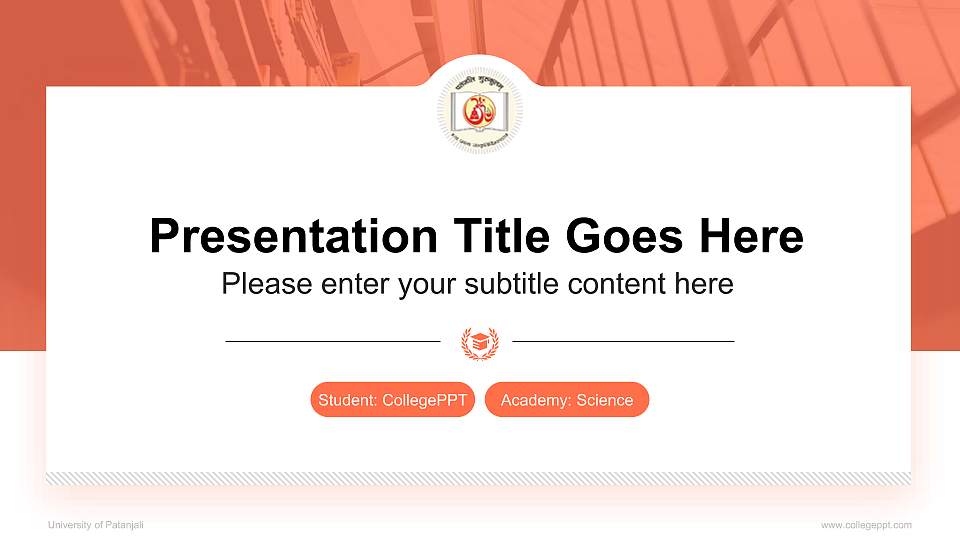 University of Patanjali National Scholarship Defense PPT Template16:9 ratio PPT effect preview image